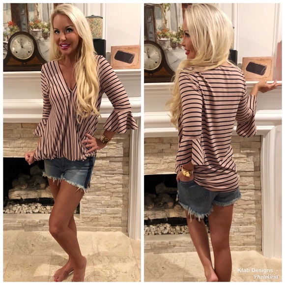 🌸LAST 1! Blush Surplice Hi Lo Ruffle Top! - Picture 3 of 5